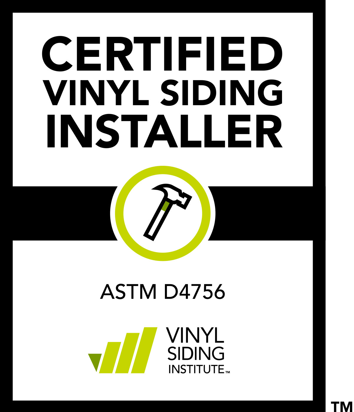 VSI Certified Vinyl Siding Installer badge